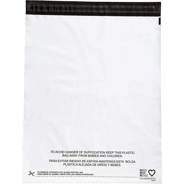 USPACKSMART Poly Mailers 12"x15" Opaque Plastic Shipping Bags. Waterproof & Self-adhesive. 100-Pack. Ideal for Clothing or Mail (819-00)