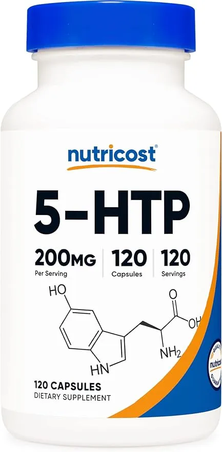 Nutricost 5-HTP 200mg, 60 Vegetarian Capsules (5-Hydroxytryptophan) - Non-GMO & Gluten Free