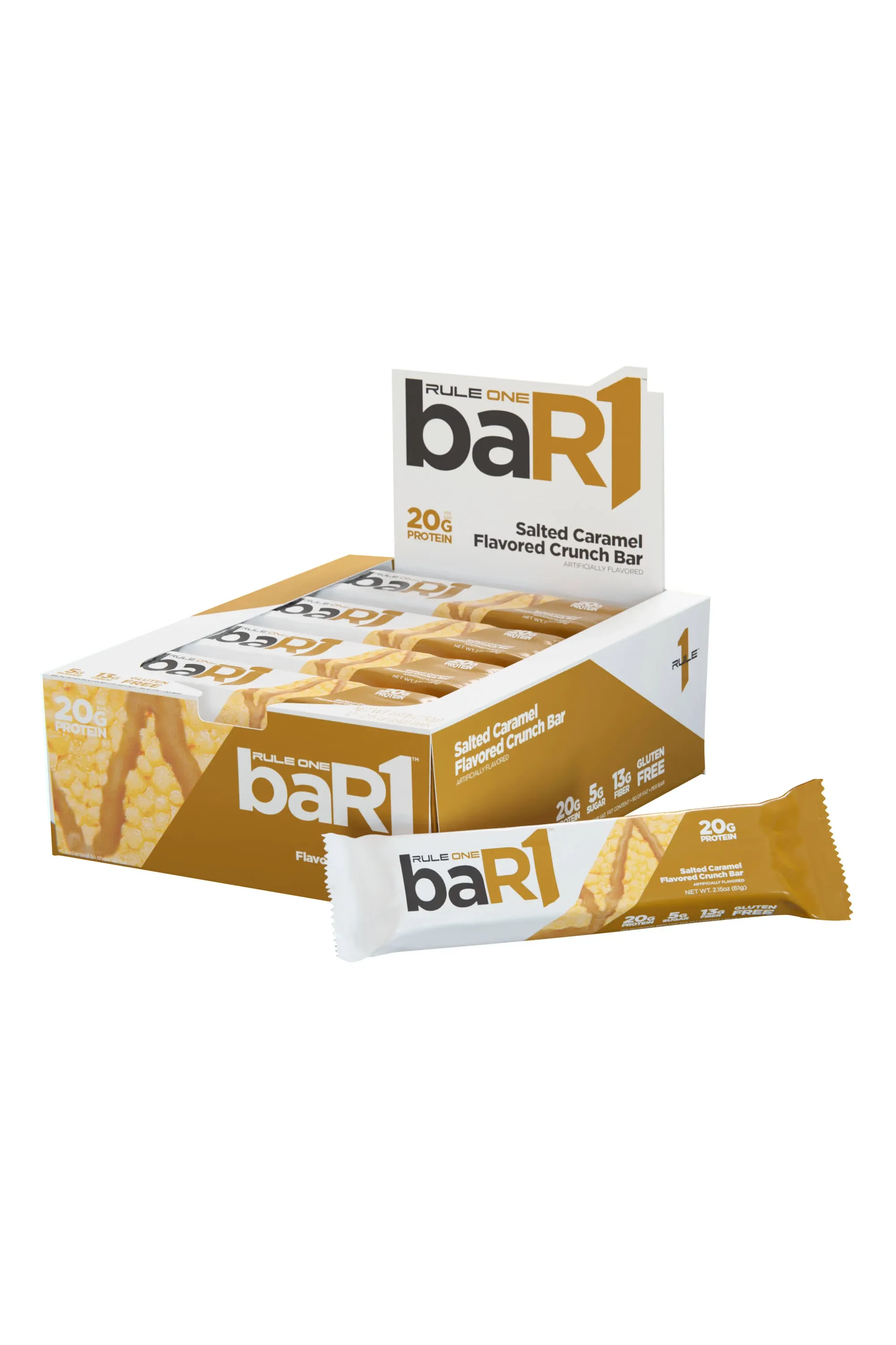 Rule 1 Bar1 Crunch Bars - Box of 12 Salted Caramel