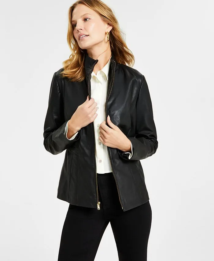 Wing Collar Leather Jacket