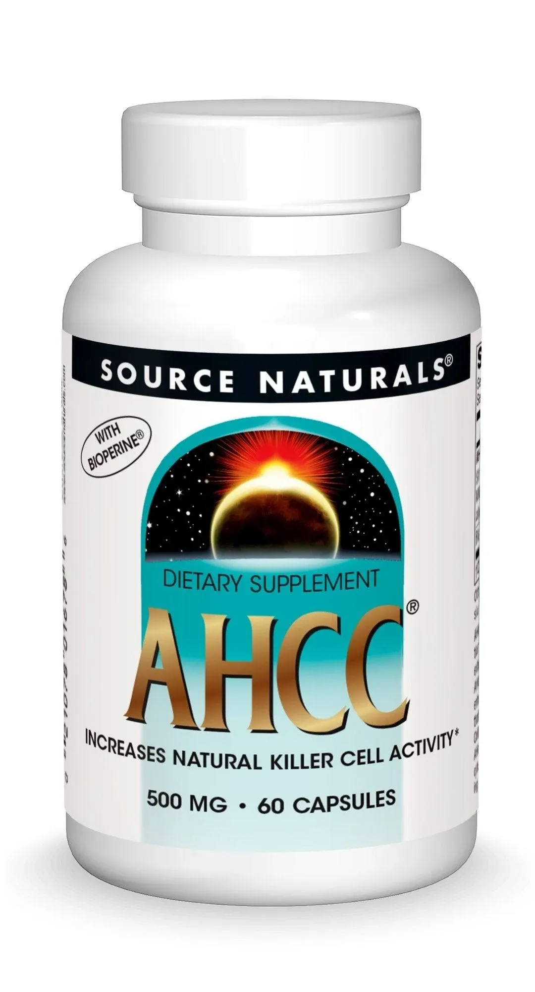 AHCC 500 mg with Bioperine 60 Caps, Source Naturals