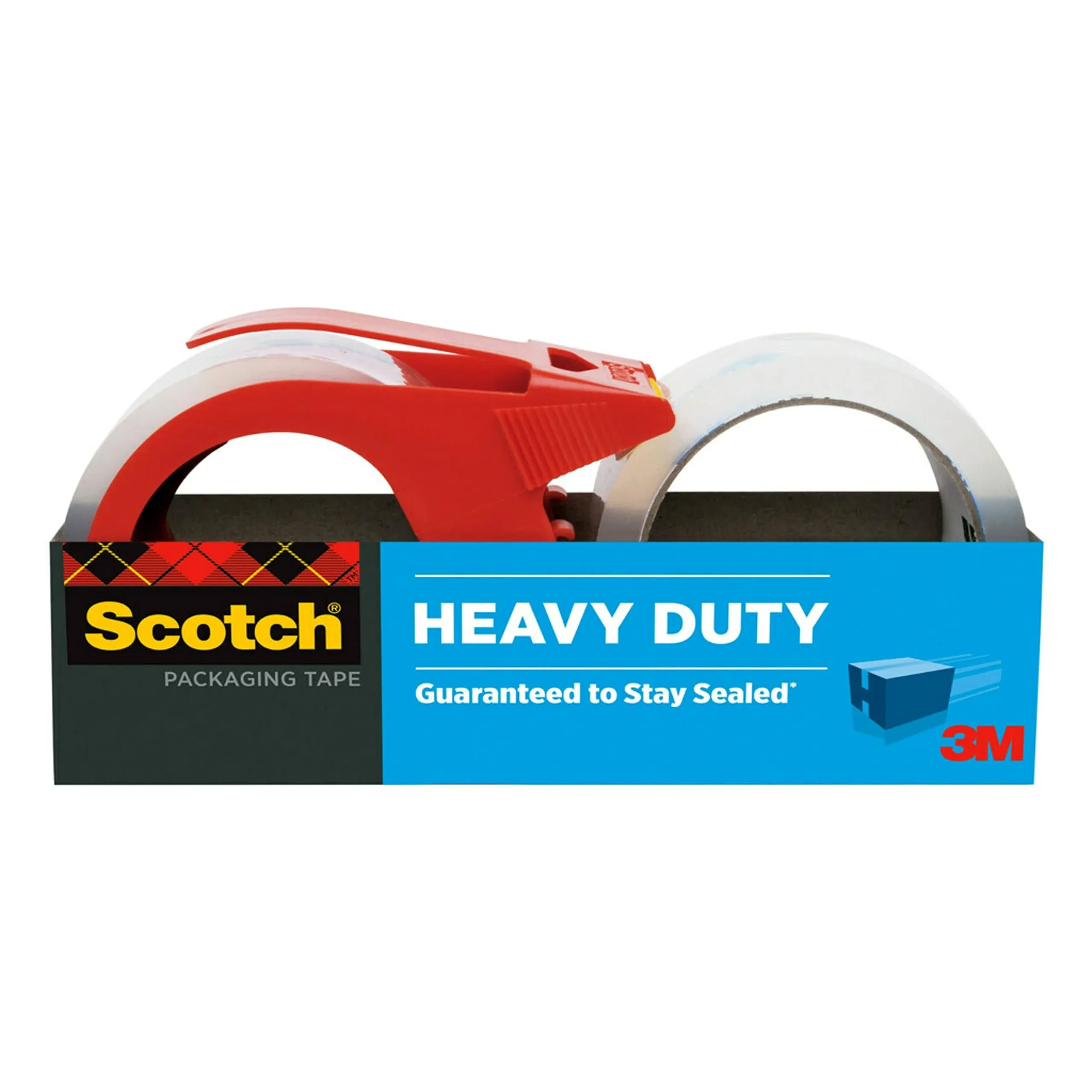 3M Scotch Packaging Tape with Dispenser, 1.88" x 54.6 yds - 2 pack