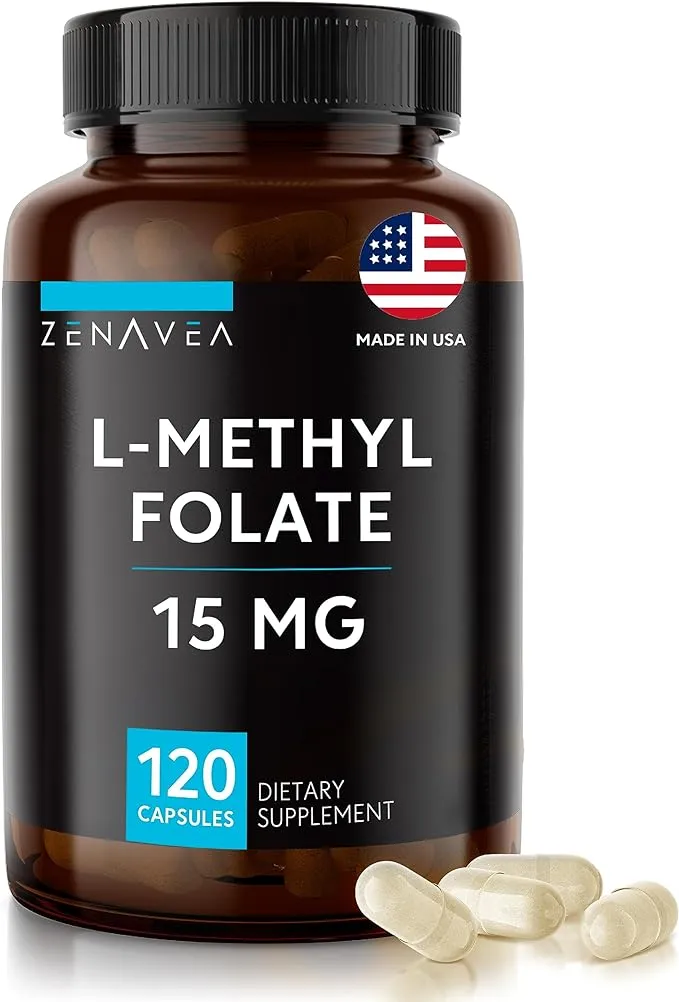 L Methylfolate 15mg | 120 Capsules | Value Size | Max Potency | Optimized and Activated | Non-GMO, Gluten Free | Methyl Folate, 5-MTHF | by Opti-Folate