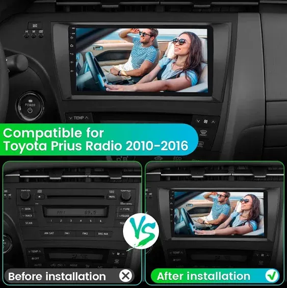 AWESAFE Car Radio Stereo Carplay  for Toyota Prius 2010 2011 2012 2013 2014 2015, 9 Inch Touch Screen Android 12 Bluetooth GPS Navigation Wifi Player