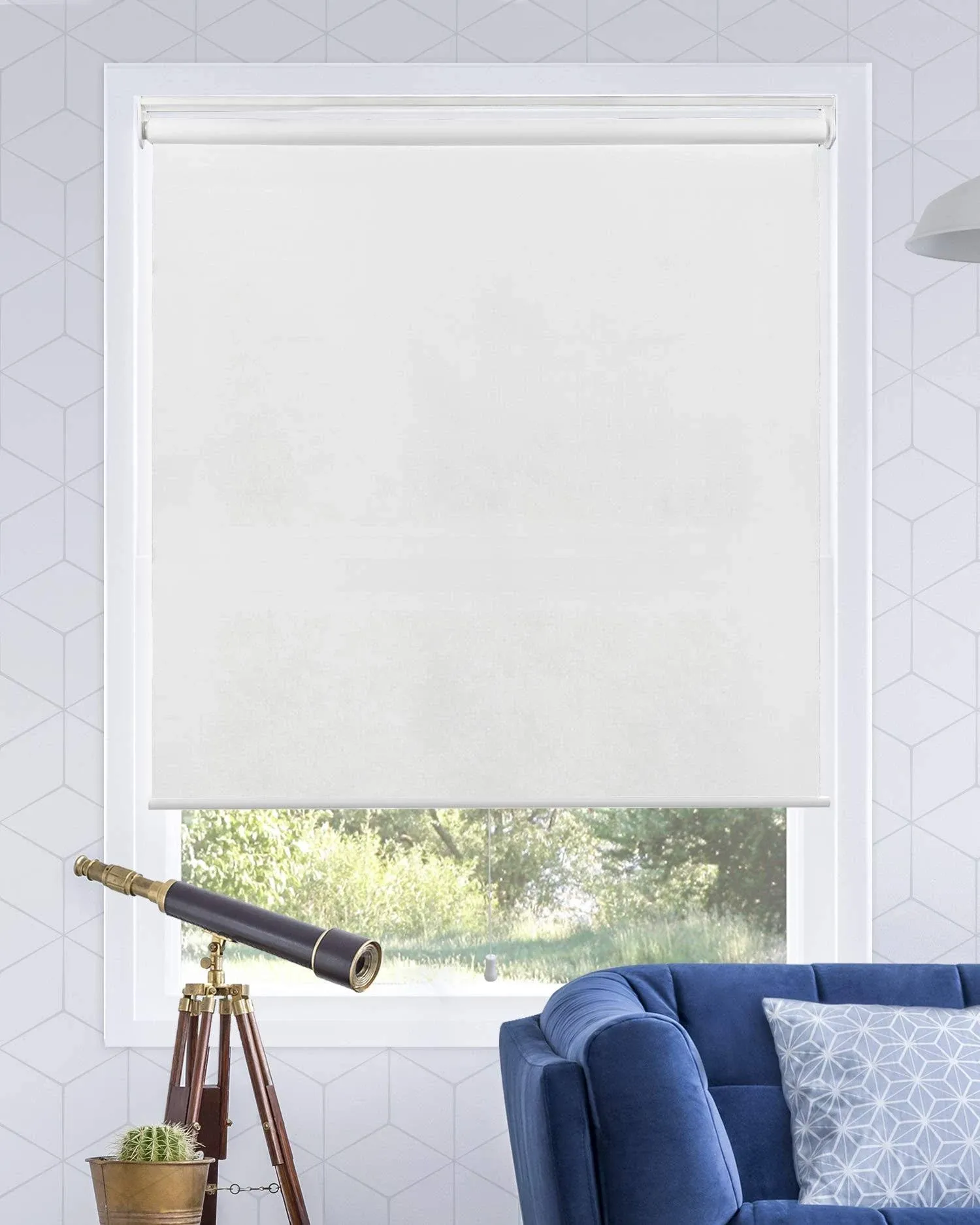 CHICOLOGY Snap N Glide Cordless Roller Shade Urban White Light Filtering 54 W X 72 H