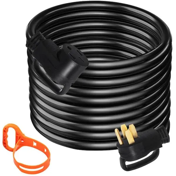 VEVOR 50 FT 50 Amp RV Extension Cord NEMA N14-50P to N14-50R, 125 / 250V Heavy Duty STW 6/3+ 8/1 RV Power Cord, for EV Charging and RV Trailer Campers