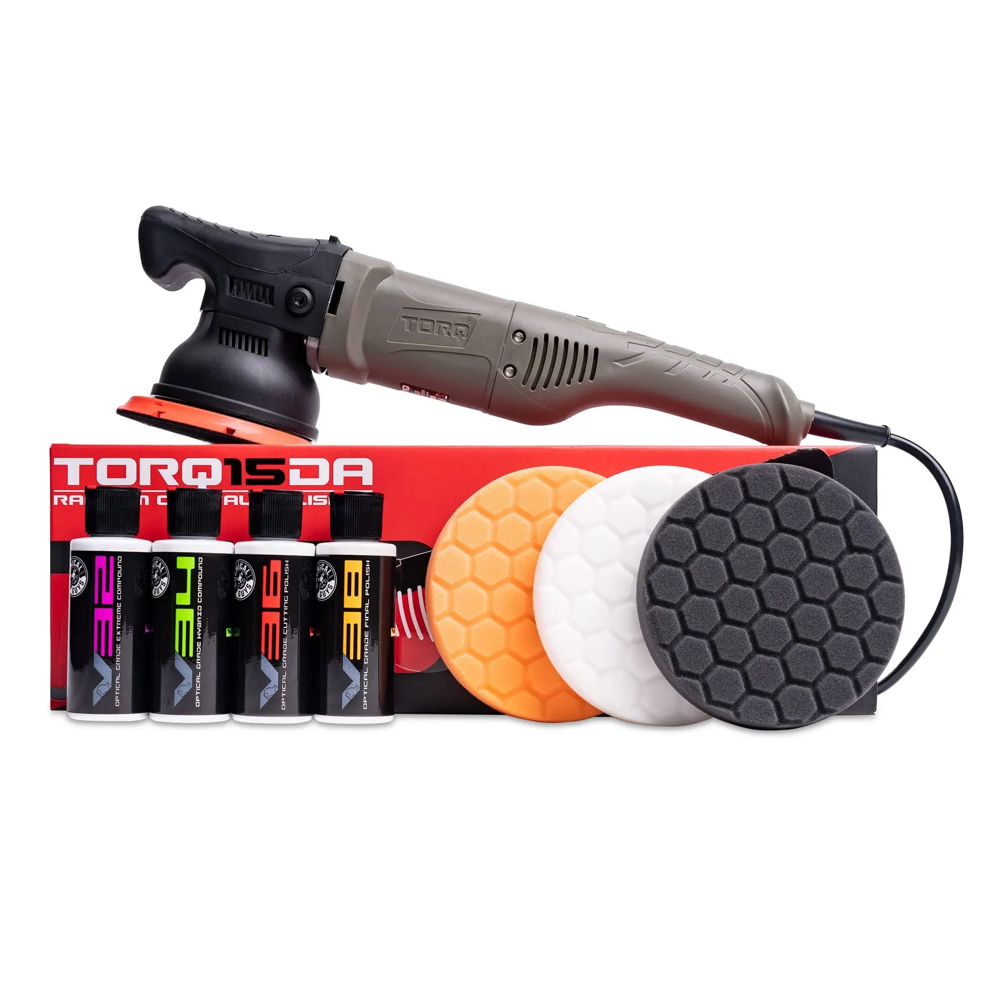 Torq BUF505X TORQ15DA 15mm Long-Throw Random Orbital Polisher Kit (8 Items)