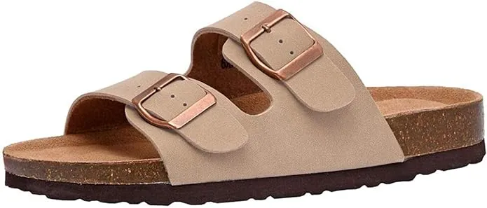 CUSHIONAIRE Women's Lane Cork Footbed Sandal With +Comfort