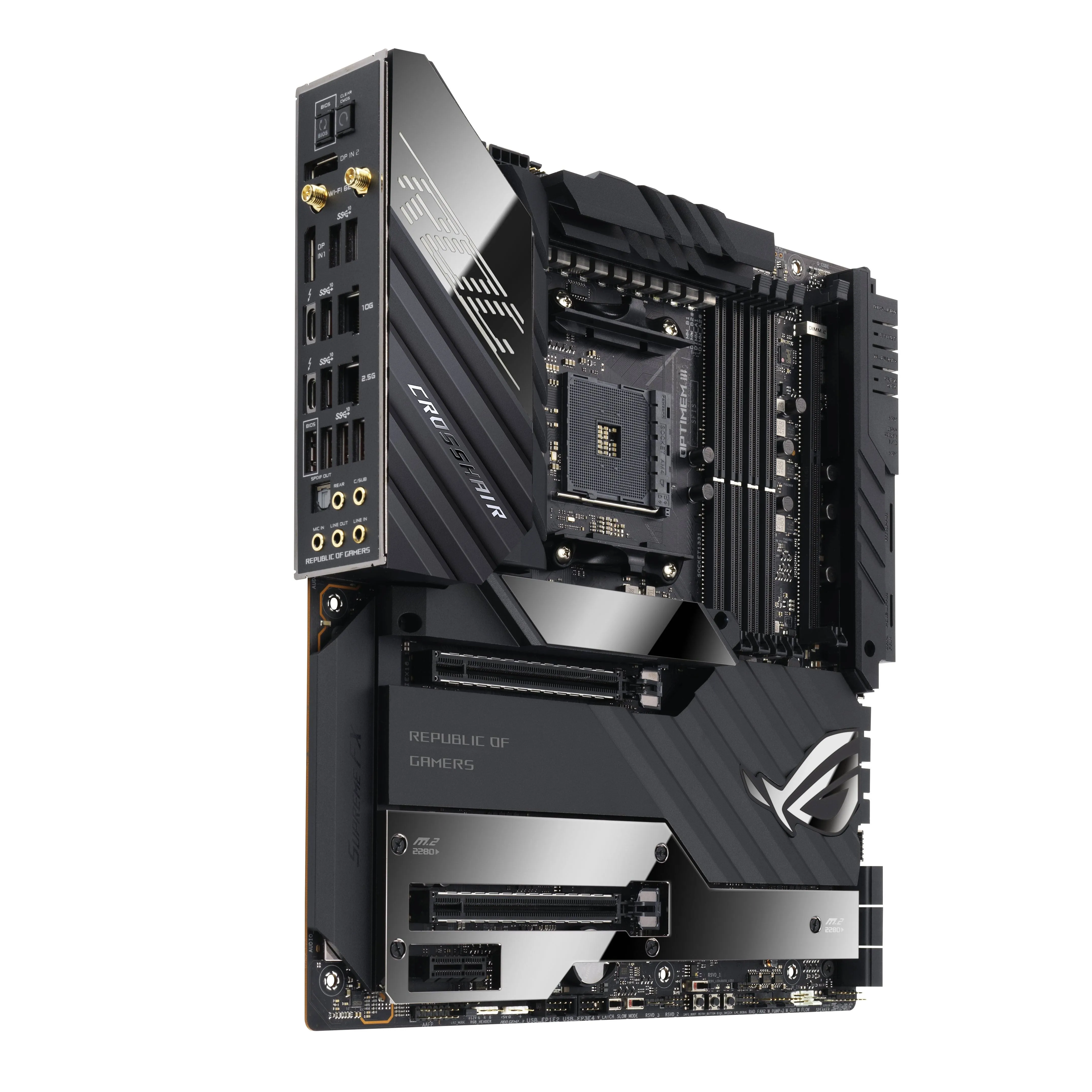 ASUS ROG Crosshair VIII Extreme AMD AM4 X570S EATX Gaming Motherboard (PCIe 4.0, Passive PCH Heatsink, 18+2 Power Stages, 5 x M.2 Slots, Wi-Fi 6E, 2" LiveDash OLED, USB 3.2 Gen 2x2 Front-panel Connector with PD 3.0 60W, 10Gb & 2.5Gb LAN)