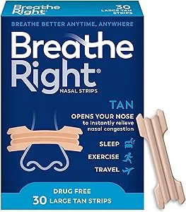 Breathe Right, Nasenstreifen, Original, klein/mittel, 30 Bräunungsstreifen