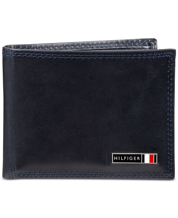 Tommy Hilfiger Men's Edisto Bi-Fold RFID Passcase Wallet - Navy