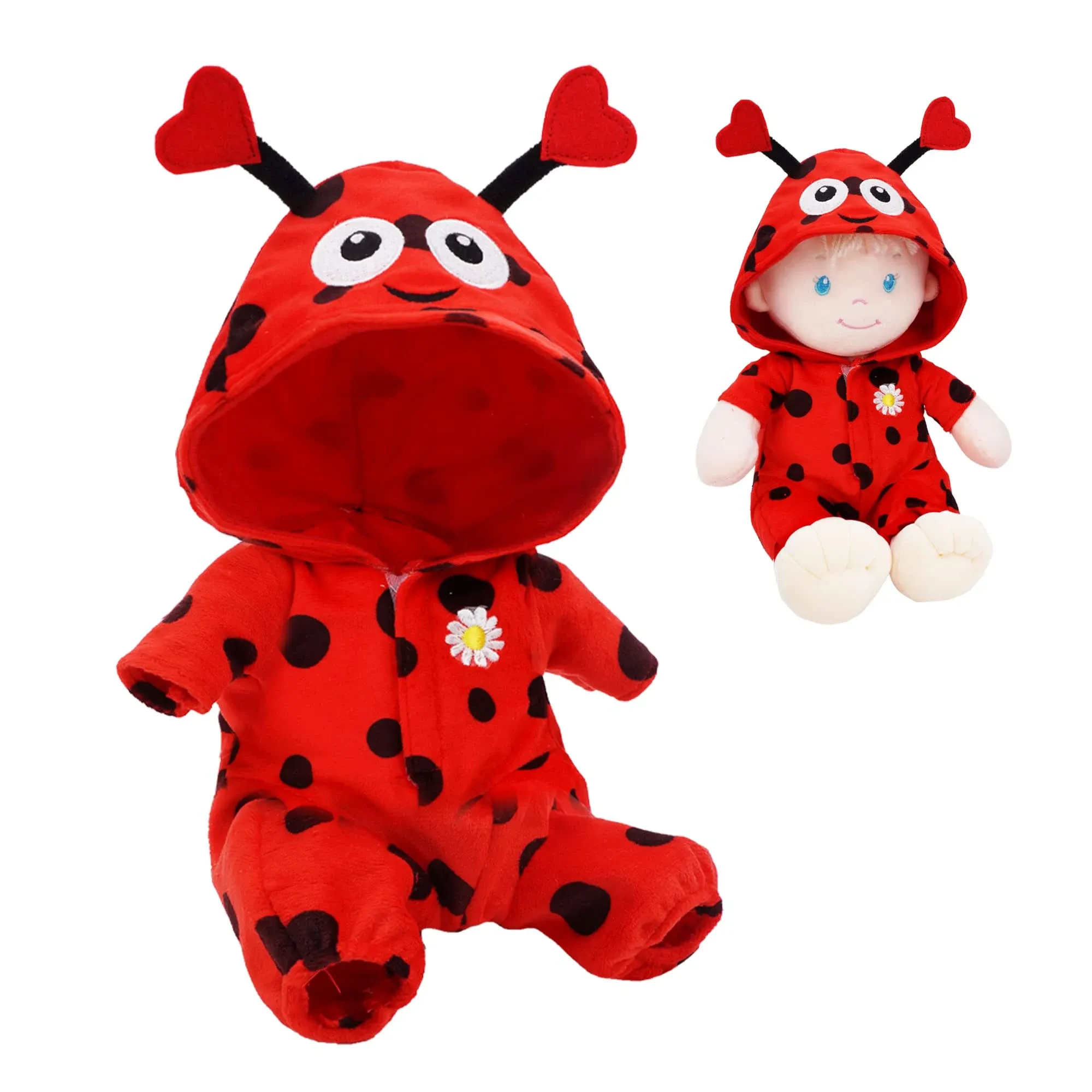 June Garden Ladybug Outfit for Sweet Dolly Soft Baby Doll - Interchangeable Outfit