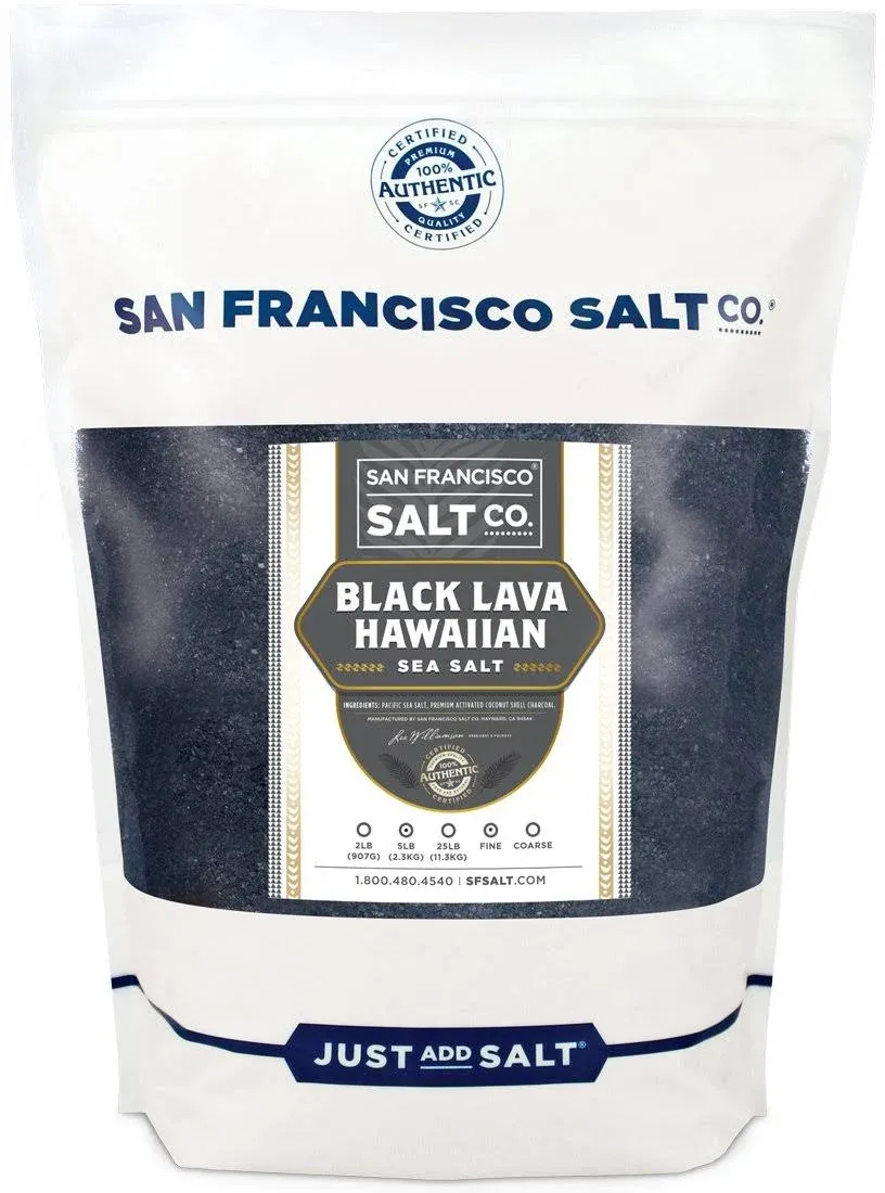 Black Lava Hawaiian Sea Salt - 5 lb. Bag Fine Grain by San Francisco Salt Company