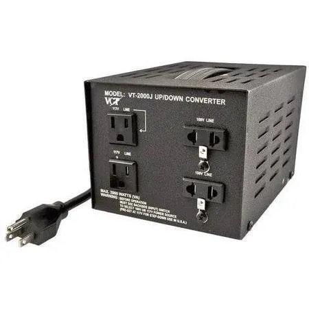 VCT VT-3000J Japanese Voltage Transformer Converter 110 Volt 100V, 3000 Watt, Black