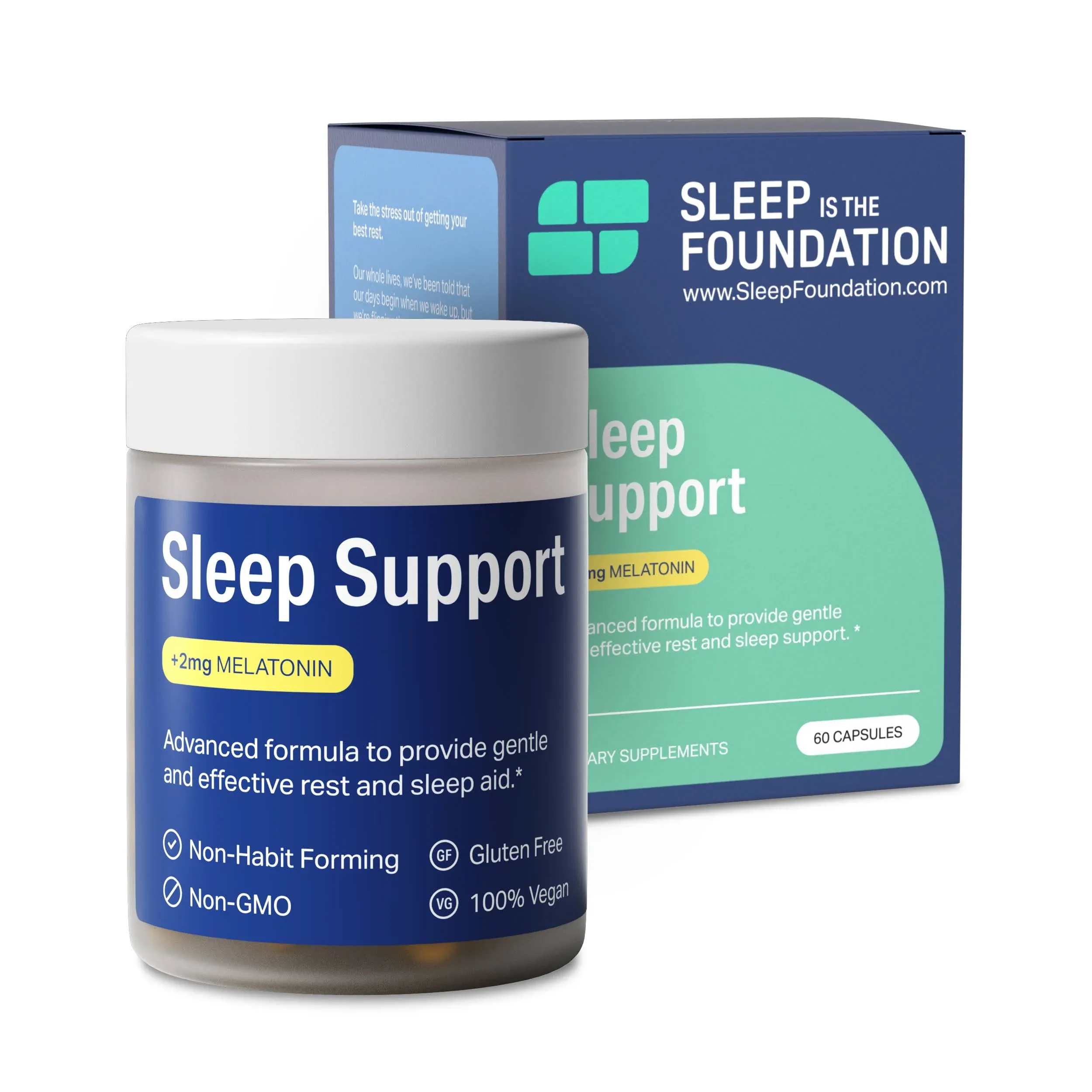 Sleep IS THE FOUNDATION Sleep Aid with 2mg Melatonin Sleeping Pills with GABA