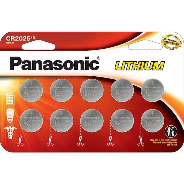 Panasonic CR2025-6 CR2025 3V Lithium Coin Battery (Pack of 6)