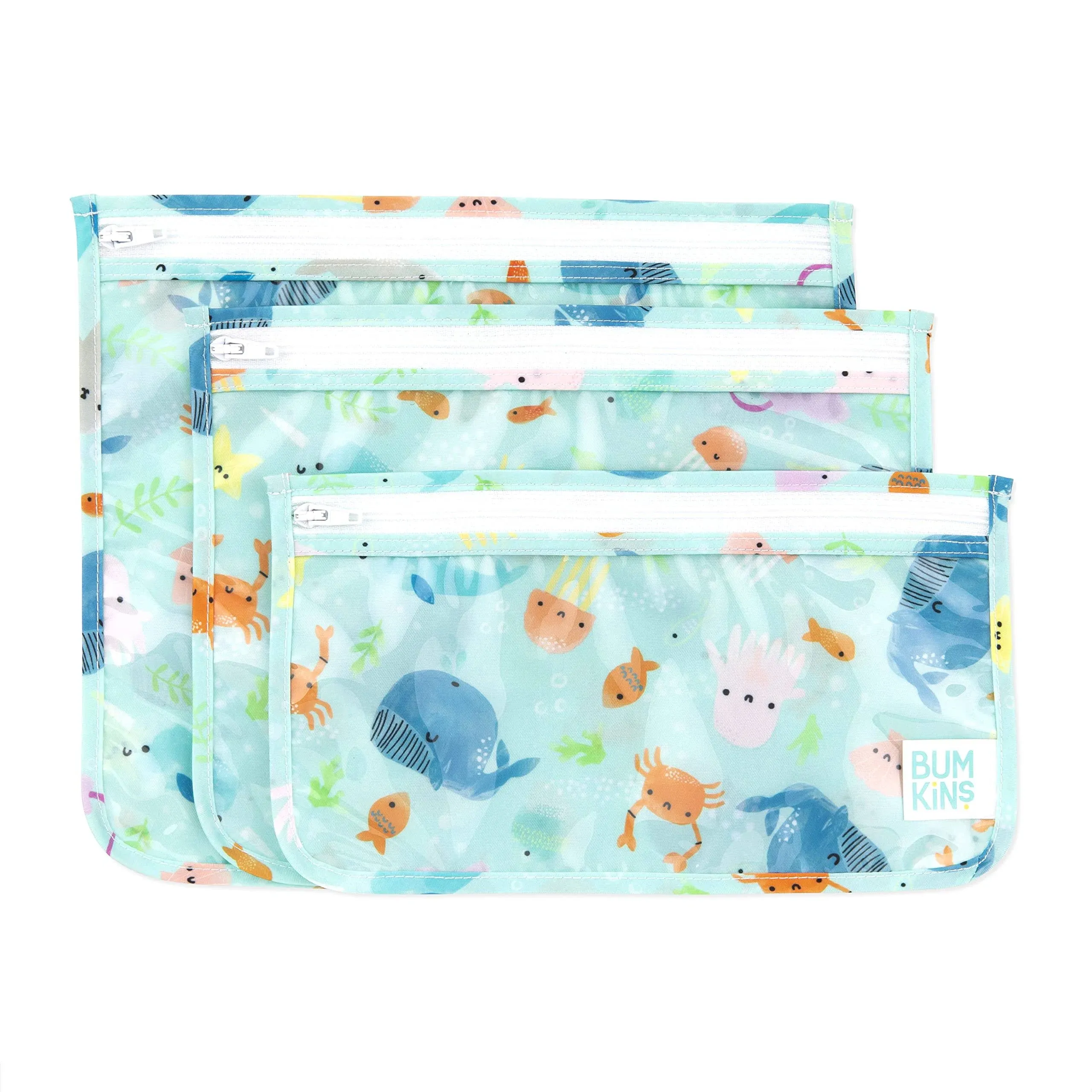 Clear Travel Bag 3-Pack: Ocean Life