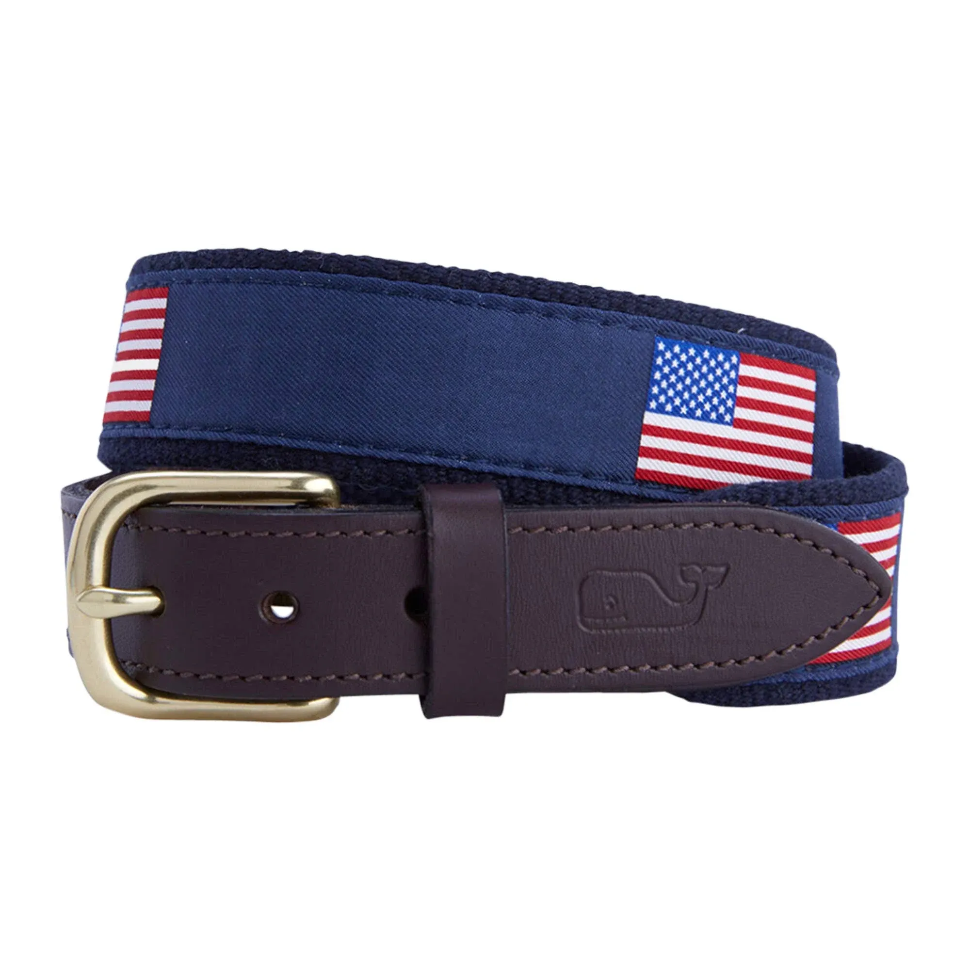 Vineyard Vines Men's American Flag Canvas Club Belt