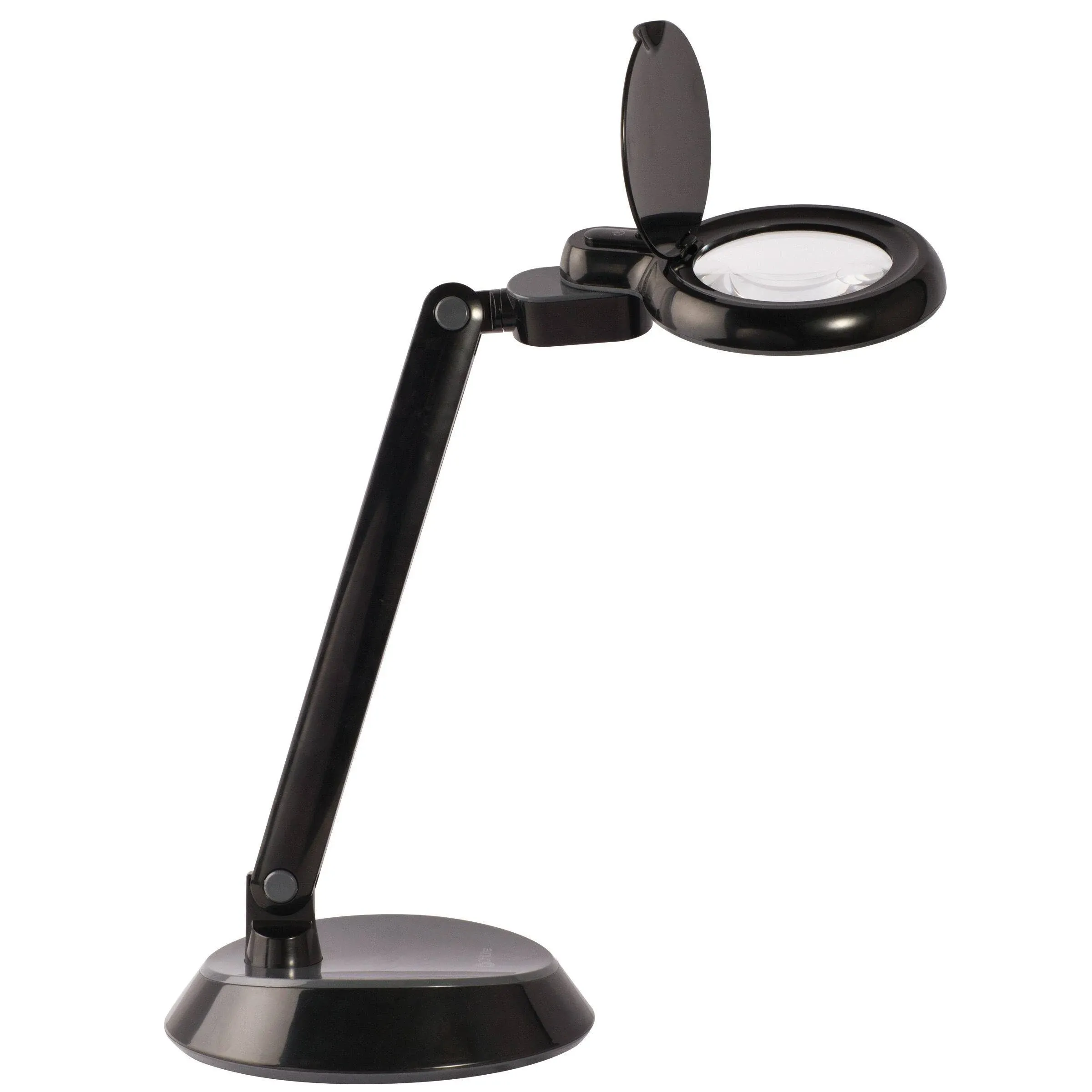 OttLite - Space-Saving LED Magnifier Desk Lamp - Black