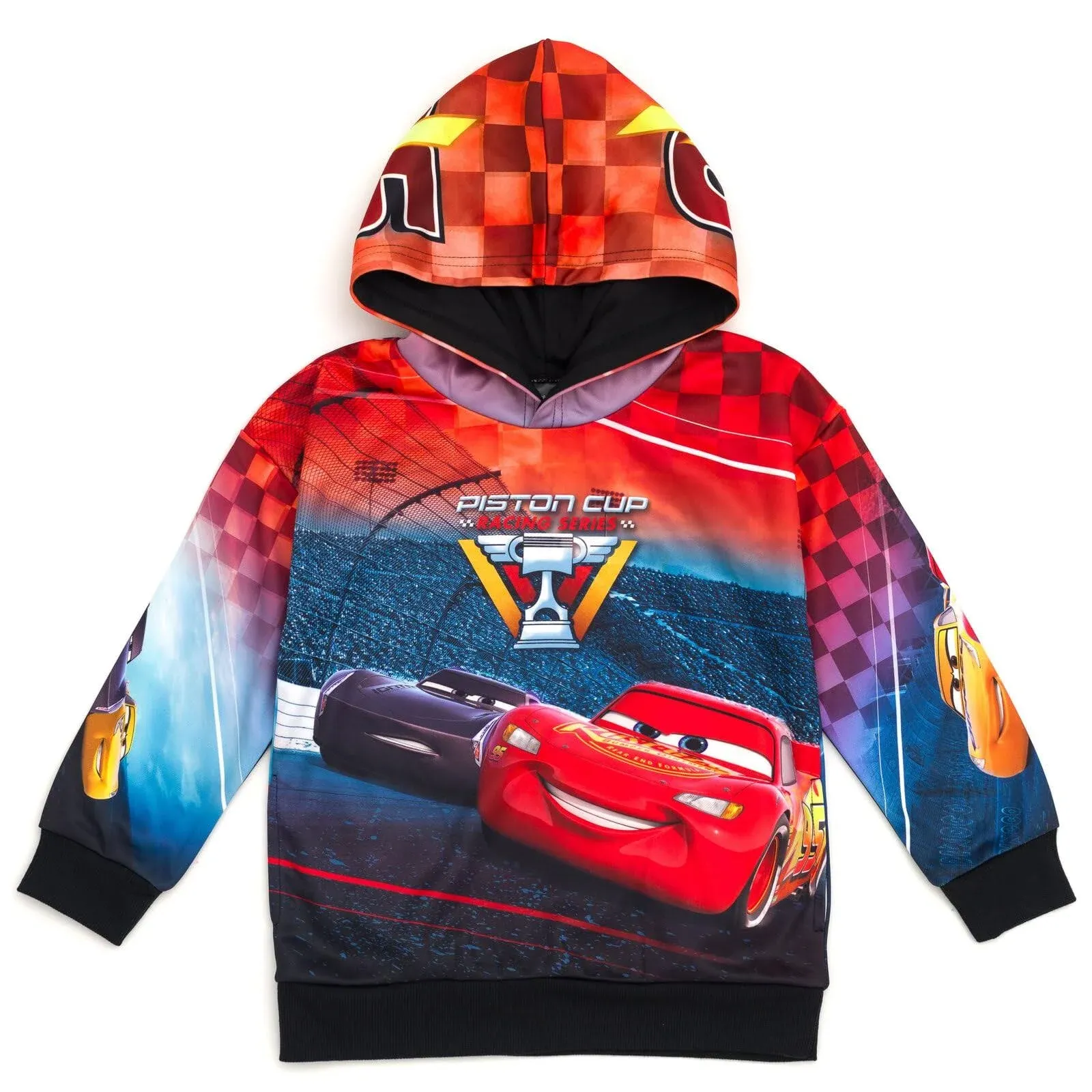 Disney Pixar Cars Lightning Mcqueen Fleece Pullover Hoodie Toddler to Big Kid