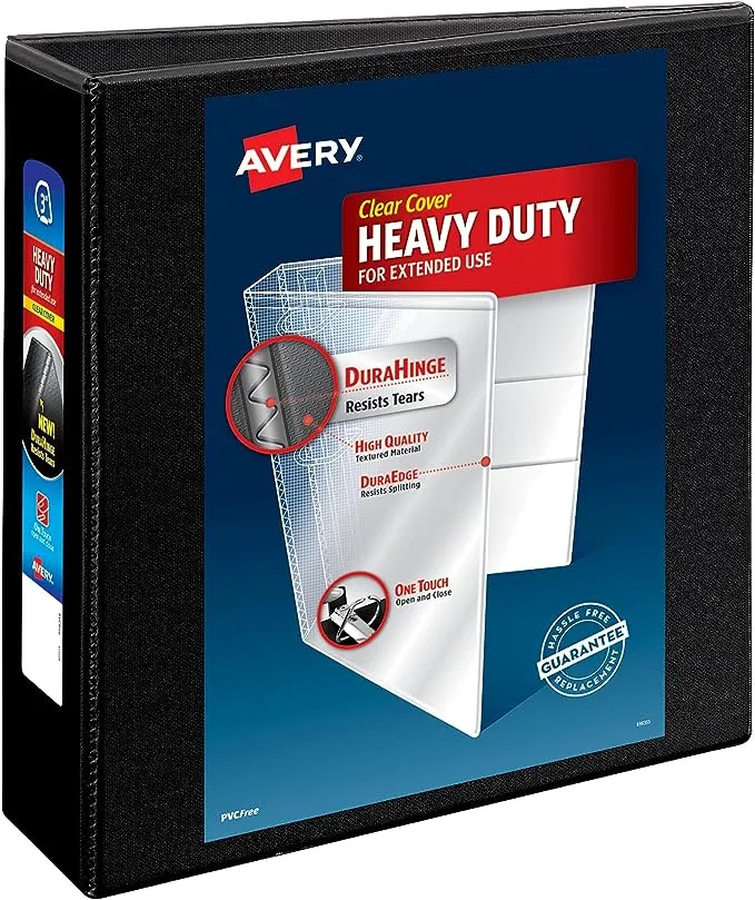 Avery Heavy-Duty Non Stick View Binder w/Slant Rings, 3" Cap, Black