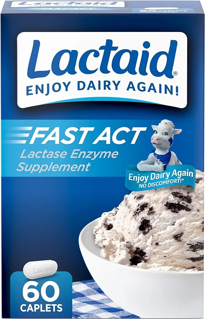 Lactaid Fast Act Lactase Enzyme, Caplets - 60 count