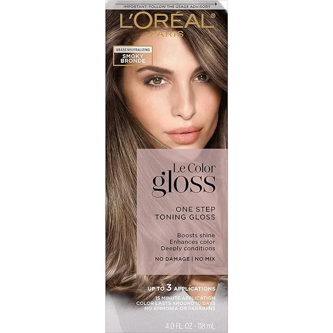 L'Oreal Paris Le Color Gloss One Step Toning Gloss Hair Color, Honey Blonde, 4 fl oz