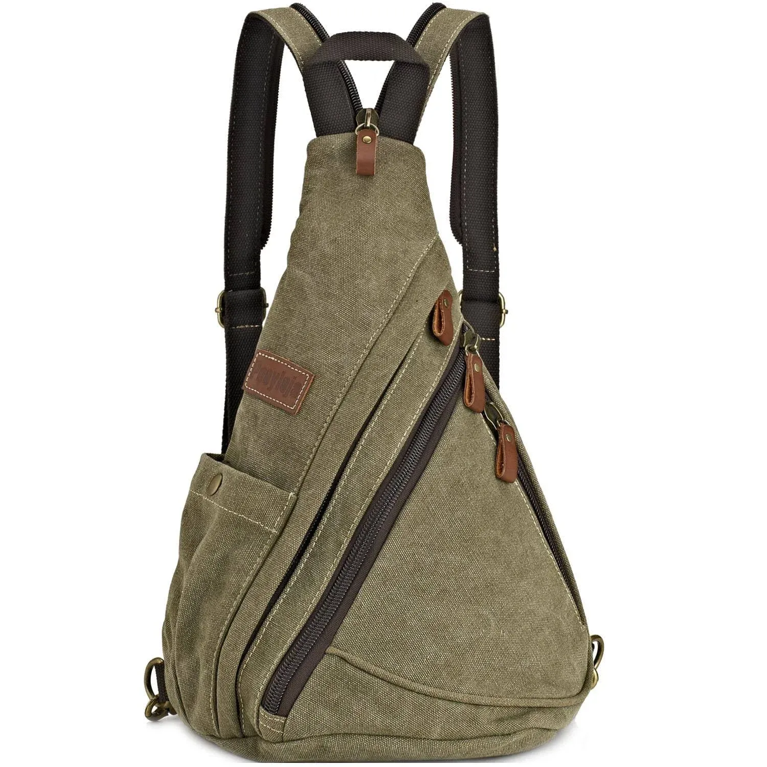 Canvas Sling Bag Convertible Crossbody Chest Bag Shoulder Backpack Daypack for 