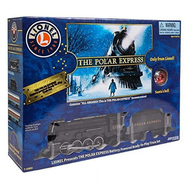 Lionel The Polar Express Ready-to-Play Set, Battery-Powered Berkshire-Style Model Train Set with Remote , Black