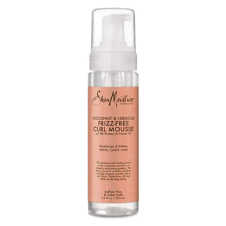 SheaMoisture Curl Mousse, Coconut and Hibiscus Frizz Control, Sulfate Free, for Curly Hair 7.5 oz