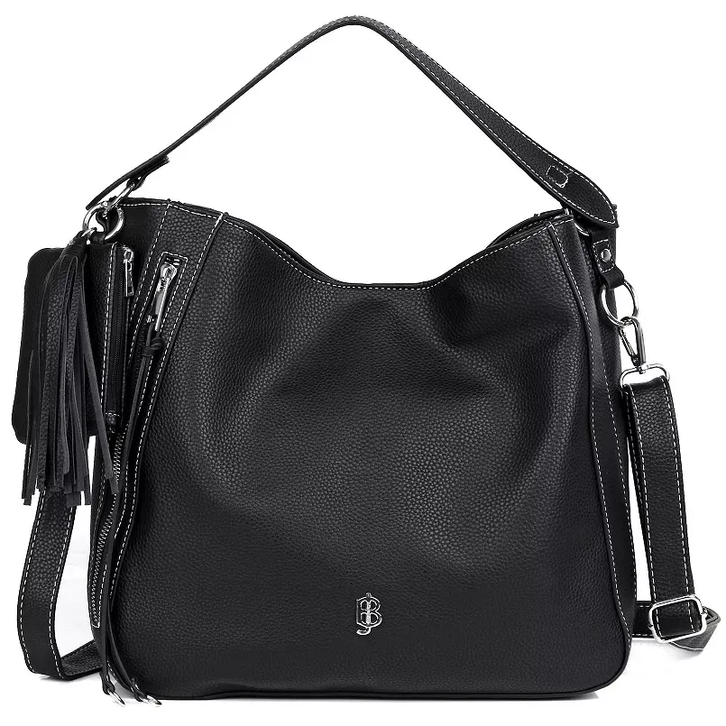 Julia Buxton Pebble Leather RFID-Blocking Hobo Bag