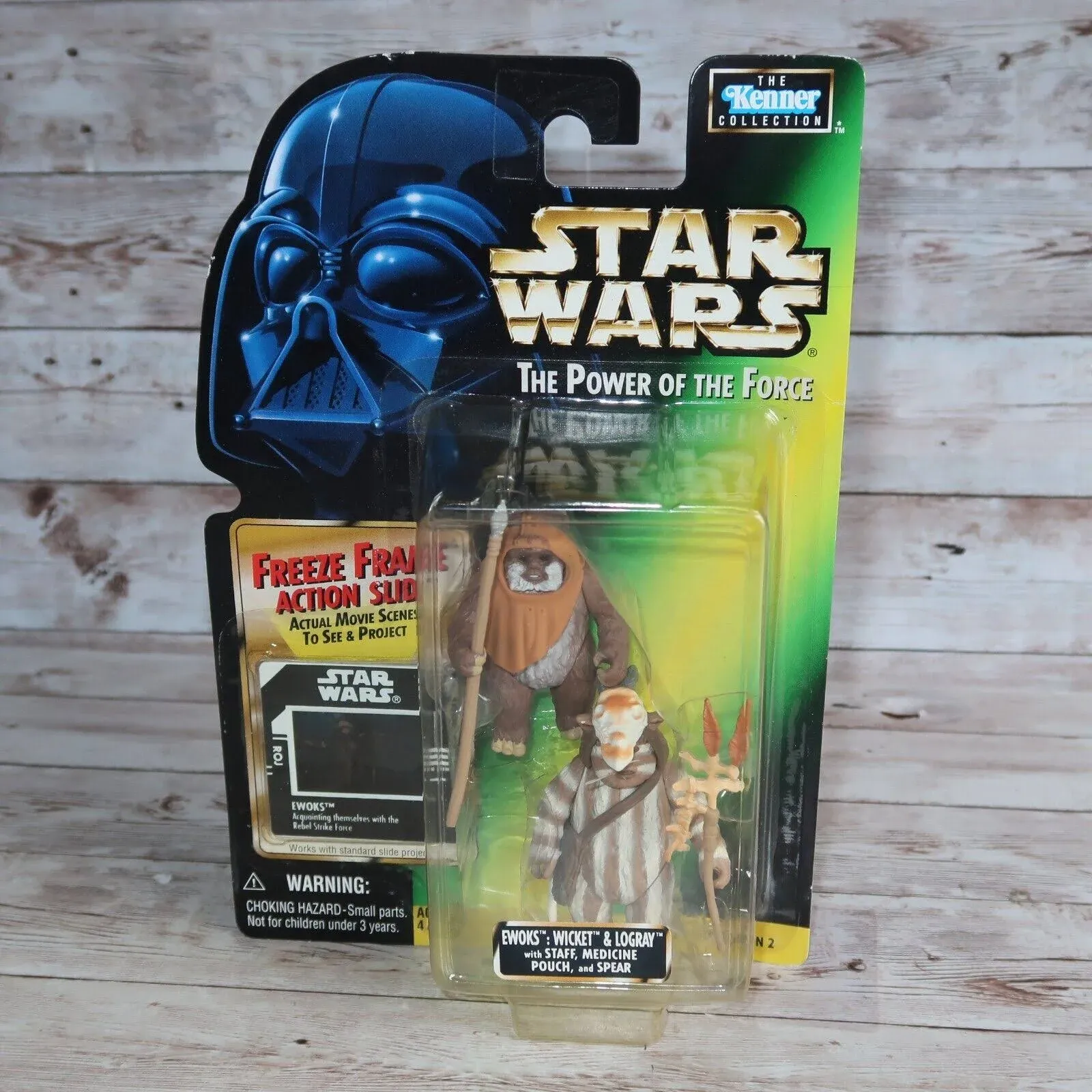 Kenner Star Wars Power of the force Ewoks Wicket and Logray Freeze Frame with A3