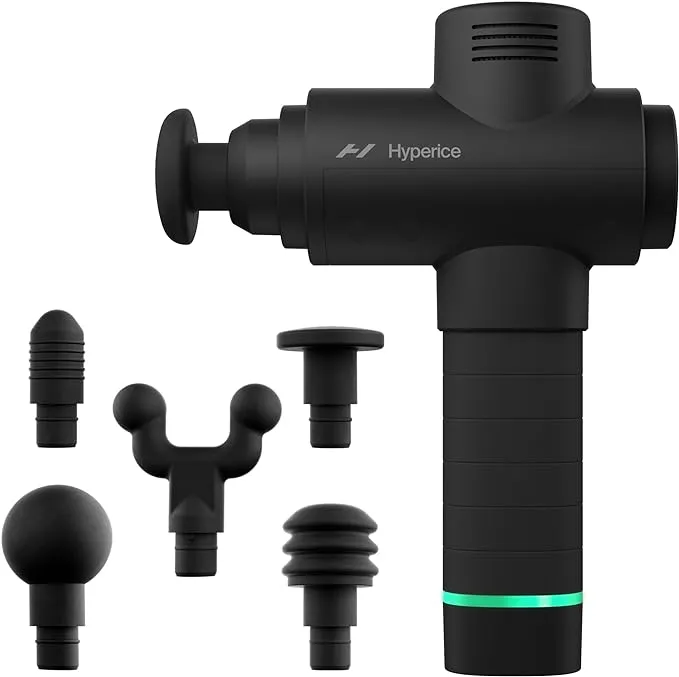 Hypervolt 2 - Featuring Quiet Glide Technology - Handheld Percussion Massage Gun | 3 Speeds, 5 Interchangeable Heads | Helps Relieve Sore Muscles and Stiffness (Hypervolt 2 Black) FSA and HSA EligibleHypervolt 2 - Featuring Quiet Glide Technology - Handh