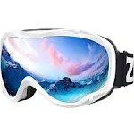 ZIONOR Lagopus B1 Ski Goggles OTG Anti fog A Vlt 8.6% Silver Lens White Frame 