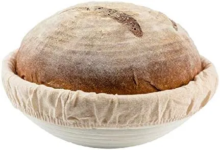 10 inch Round Bread Banneton Proofing Basket & Liner SUGUS HOUSE Brotform Dough Rising rattan Handmade rattan bowl