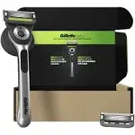 GilletteLabs with Exfoliating Bar by Gillette Men's Razor Set - 1 Handle, 2 Razor Blade Refills, Wall Hook, and A Premium Magnetic Stand