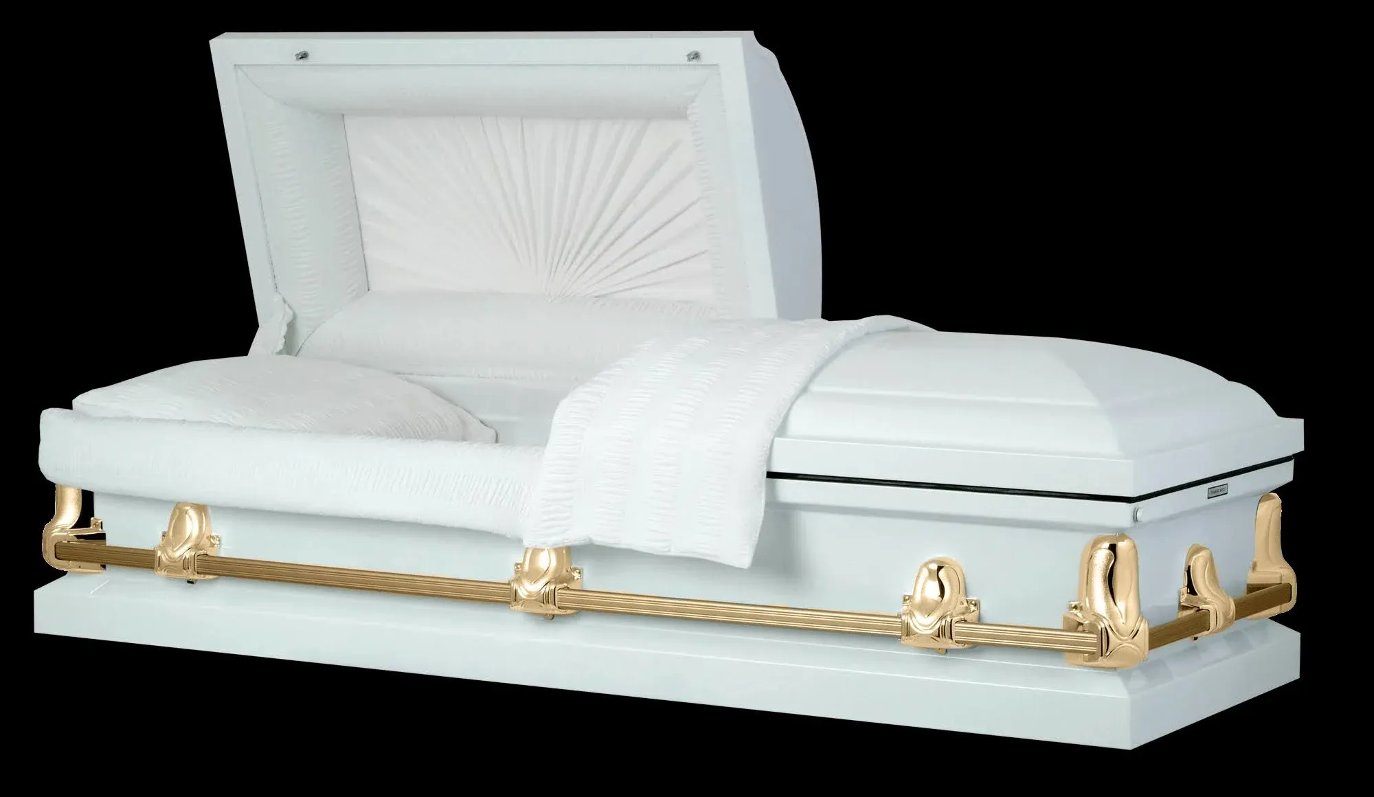 Orion Series | White and Gold Steel Casket with White Interior