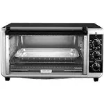 BLACK DECKER Extra Wide 8-Slice Toaster Oven, Black