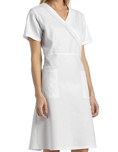 WHITE CROSS 8014 Women's Pleated Mock Wrap Dress