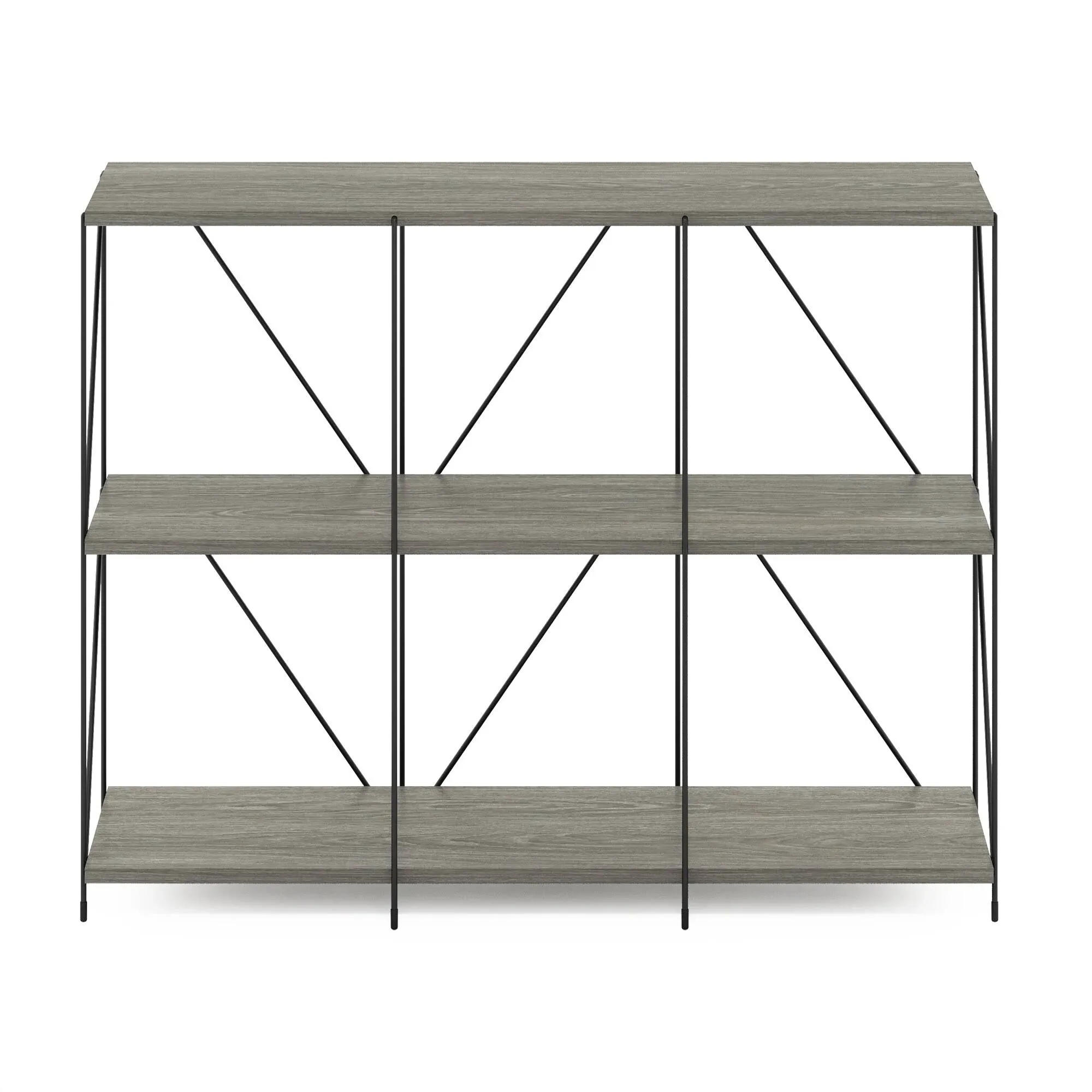 Furinno Besi 3 x 2 Industrial Multipurpose Shelf Display Rack with Metal Frame ...