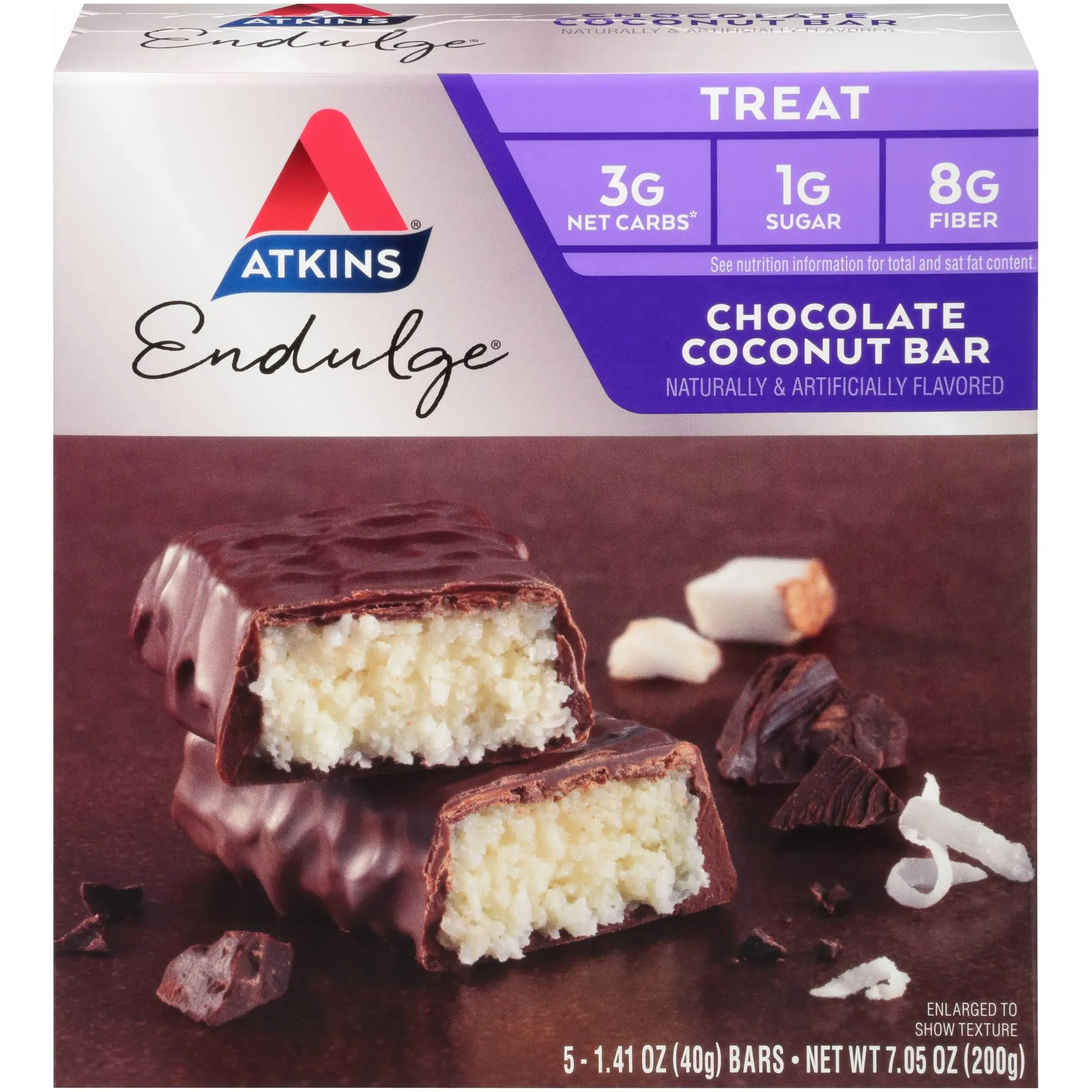 Atkins Endulge Treat Chocolate Coconut Bar Value Pack 10 Bars