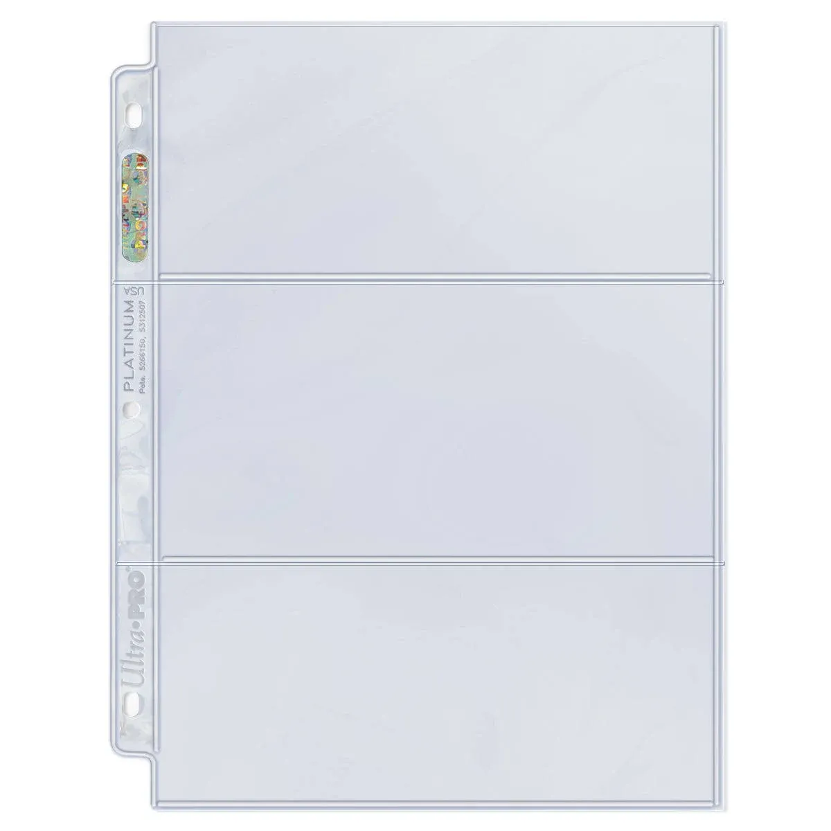 3-Pocket Platinum Page with 3-1/2&#034; X 7-1/2&#034; Pockets 100 Ct.