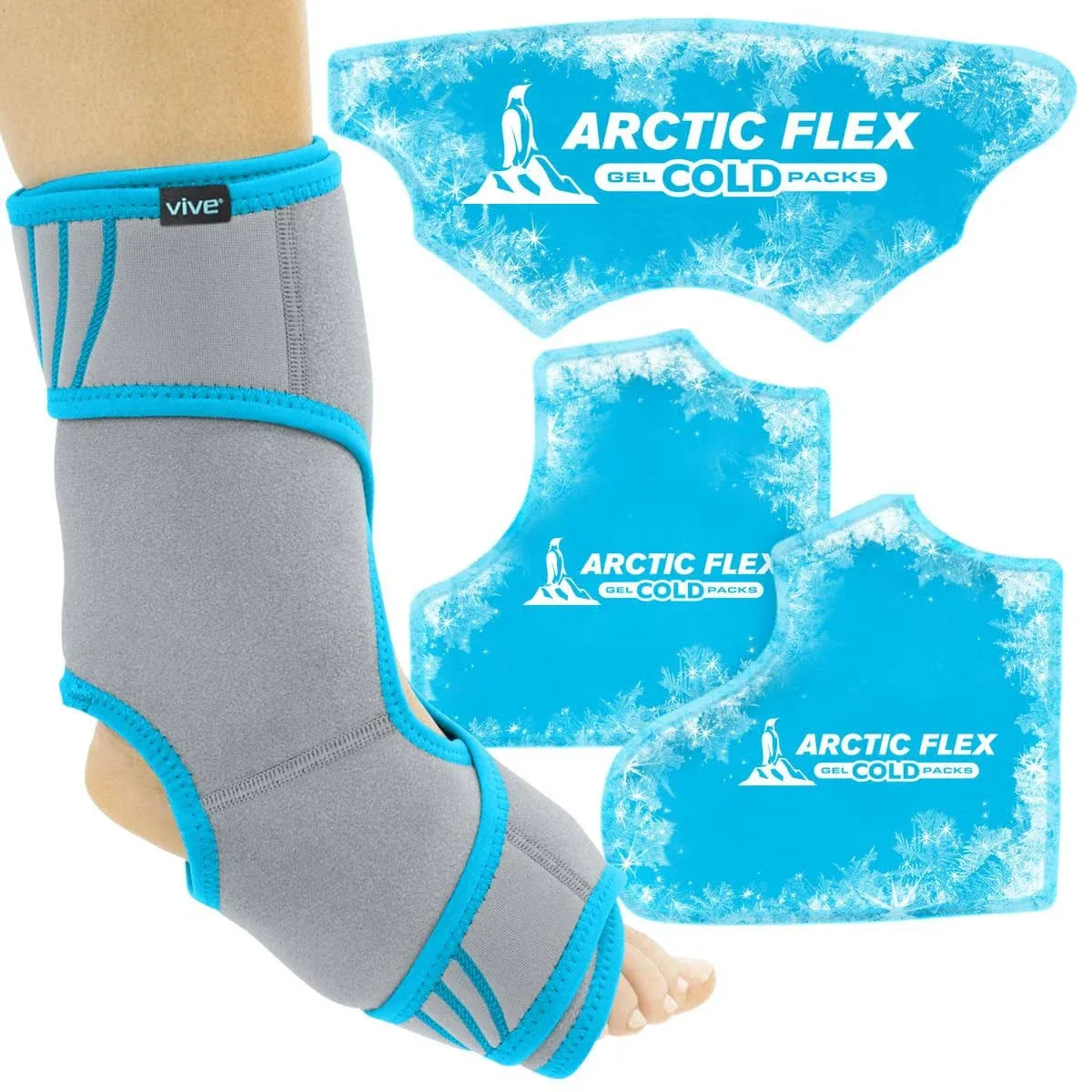 Vive Ankle Ice Pack Wrap Foot Cold