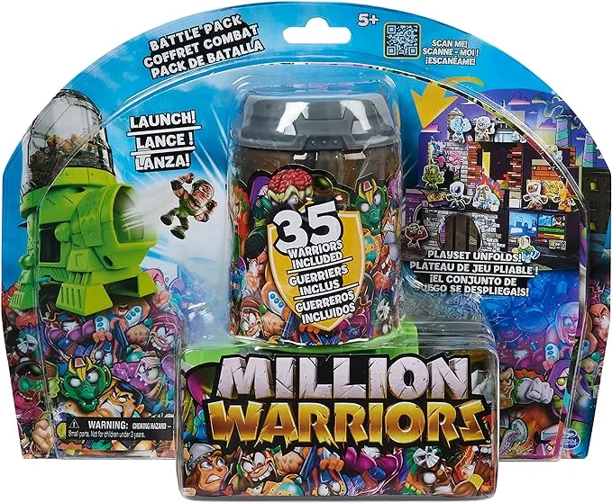 Million Warriors Battle Pack with 35 Collectible Figures, Launcher and Playset (styles May Vary)