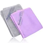 Window Cloth(Purple) & Enviro Cloth (Grey) Set, Quality Replacement For Norwex Window Cloth. Basic Package Cleaning Cloth. Clean And Leave No Traces. Only Water Is Needed To Complete The Cleaning