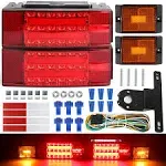 LINKITOM New Submersible LED Trailer Light Kit, Super Bright Brake Stop Turn Tail License Lights for Camper Truck RV Boat Snowmobile Over 80 inch