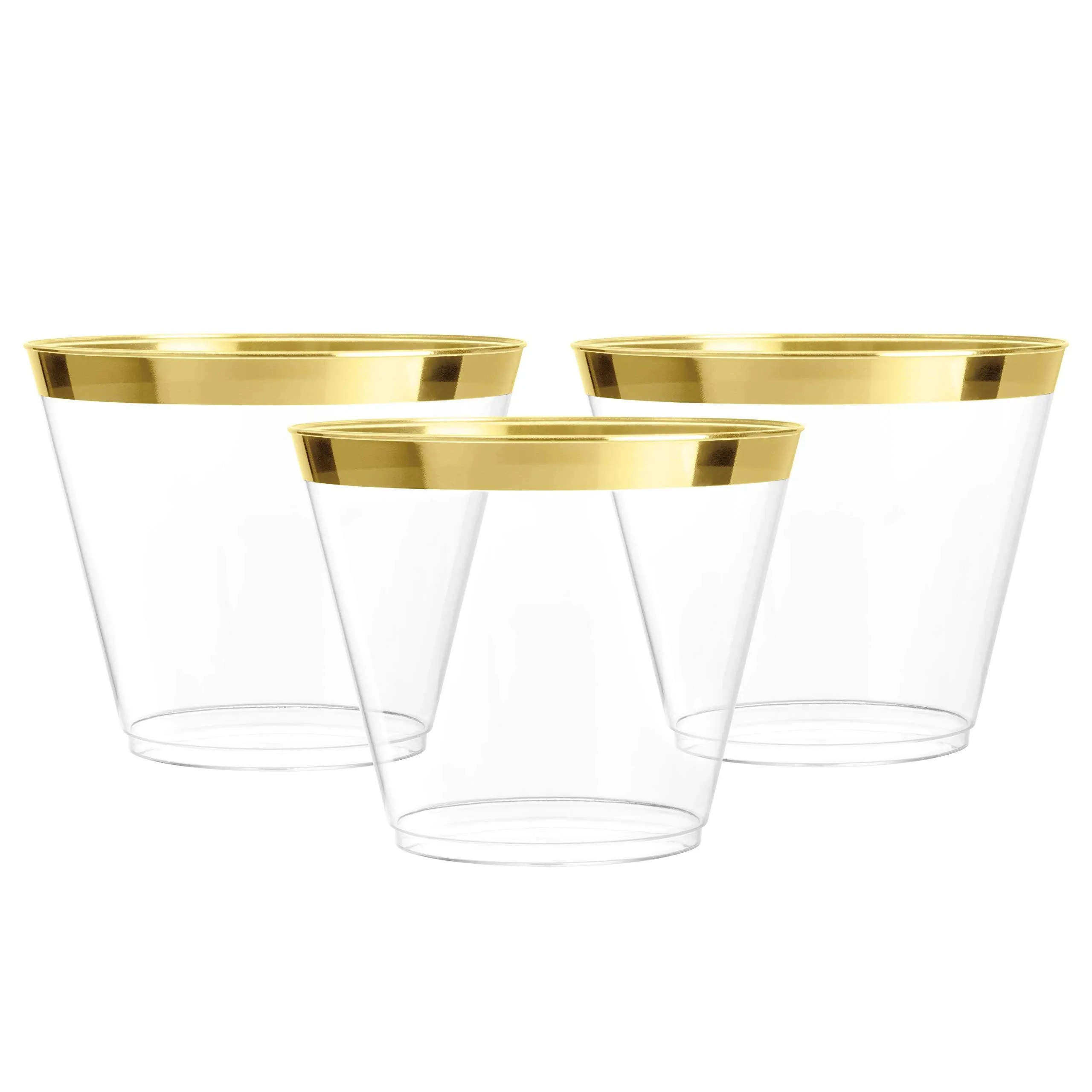 Prestee Hard Disposable Cups - Plastic Wine Cups - Plastic Cocktail Glasses - 