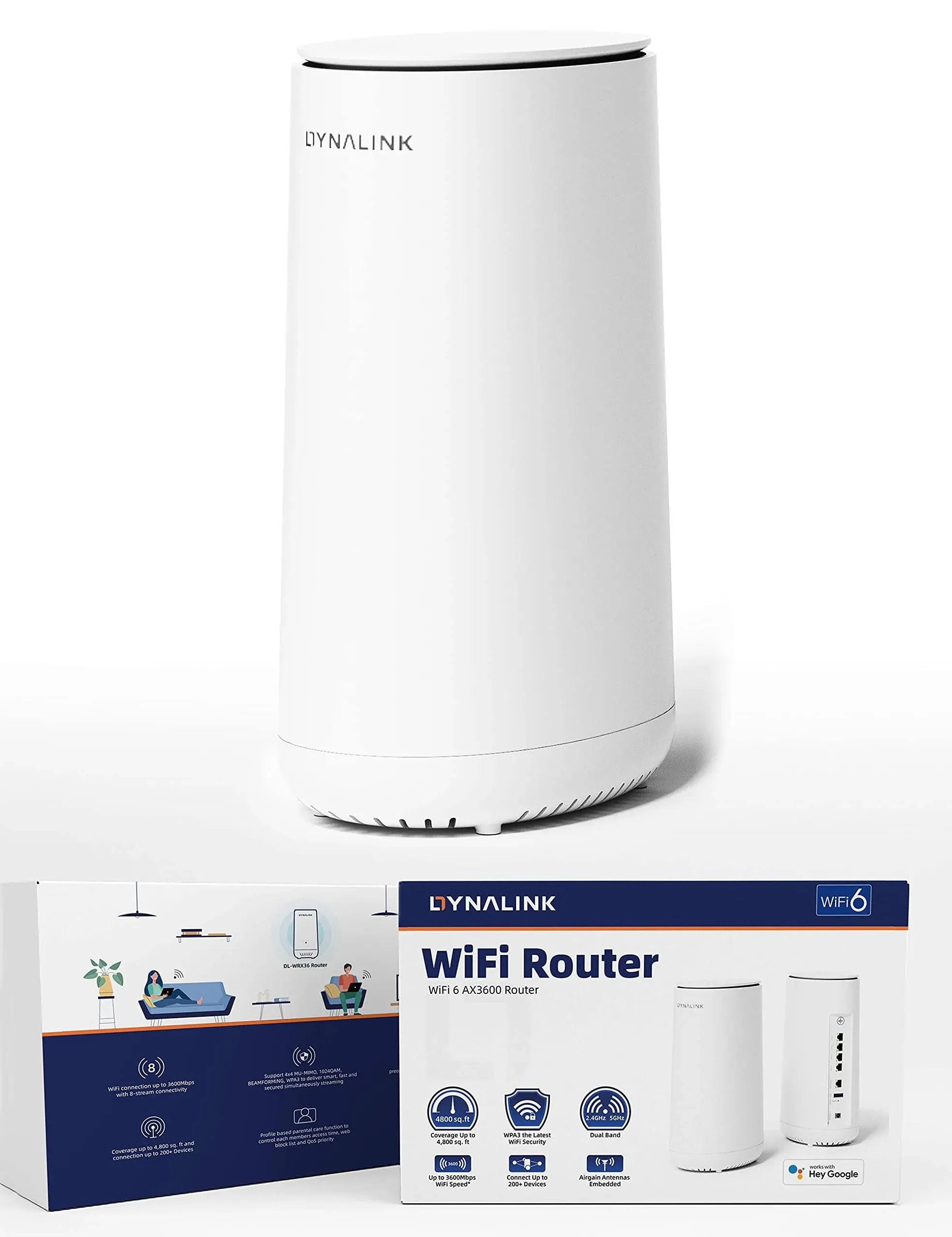 WiFi 6 AX3600 Router (DL-WRX36), Dual Band, 8-Stream, Wireless Speed Up to 3....