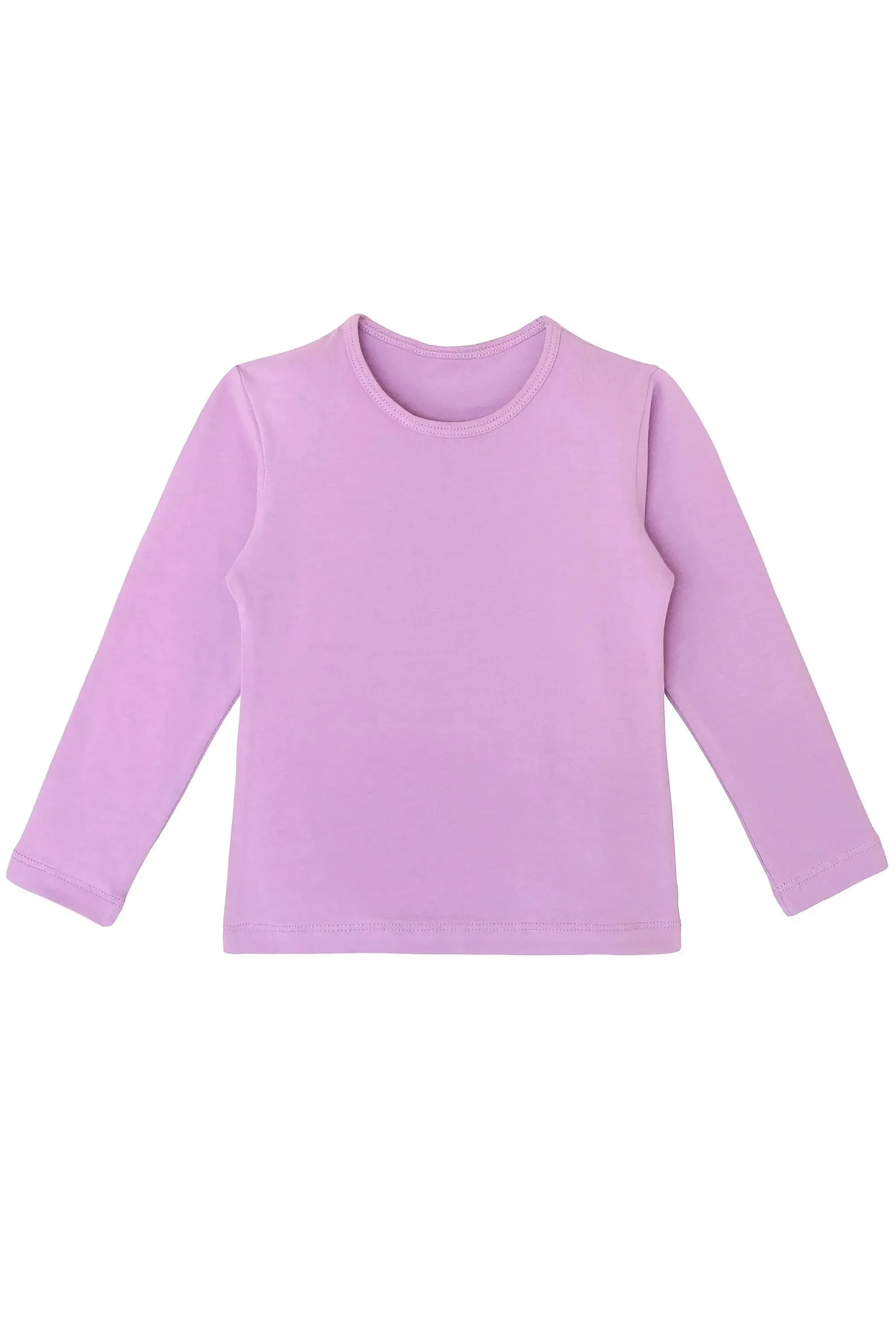 Lilax Girls' Basic Long Sleeve Round Neck Cotton T-Shirt