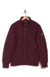 Water Resistant Quilted Bomber Jacket In Bold Burgundy